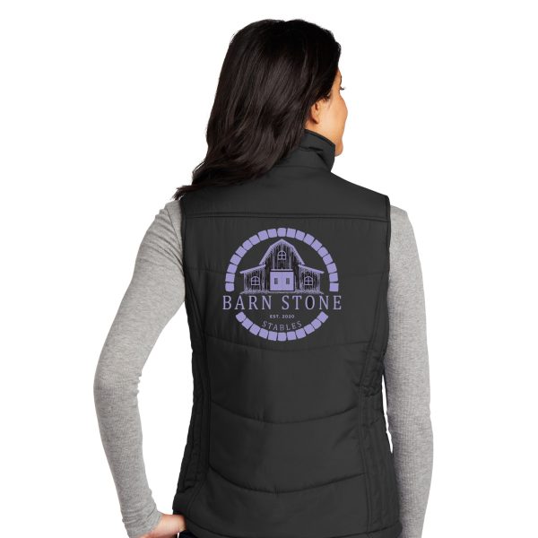 Ladies Puffy Vest - Barn Stone Stables - Image 2