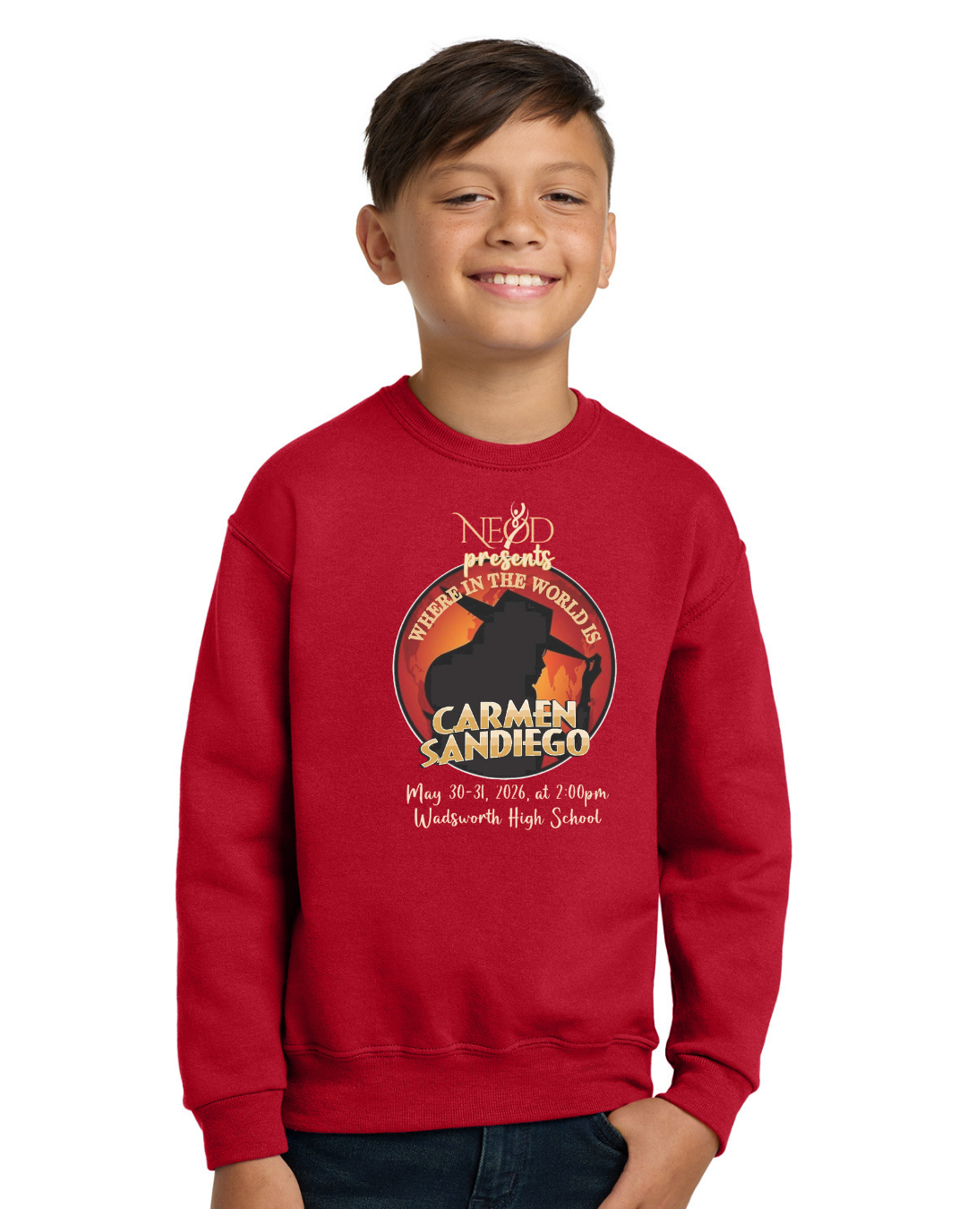 NEOD Carmen Sandiego Crewneck Sweatshirt - Youth(PC90Y)/Adult(PC90)